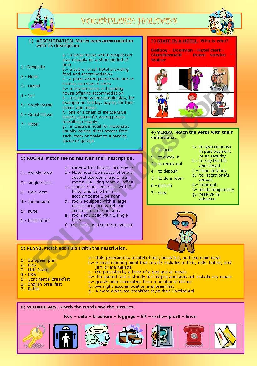 VOCABULARY: HOLIDAYS worksheet