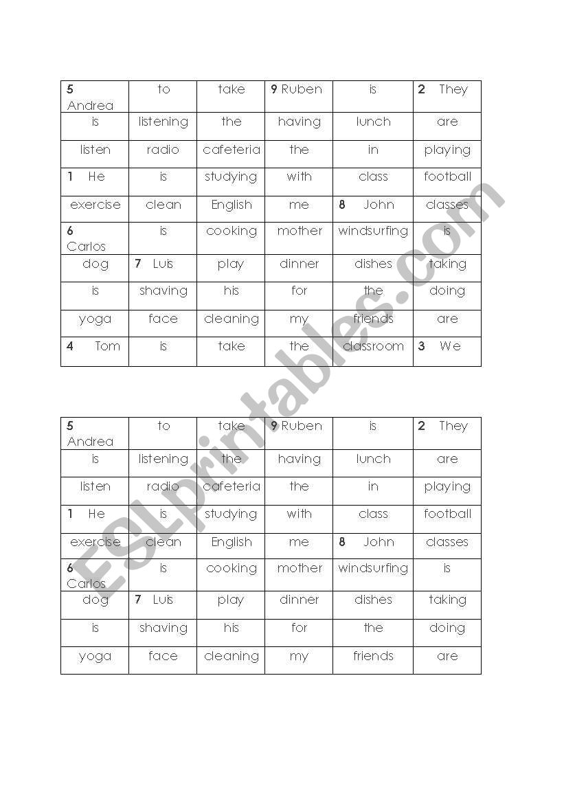 past continuous activity drill