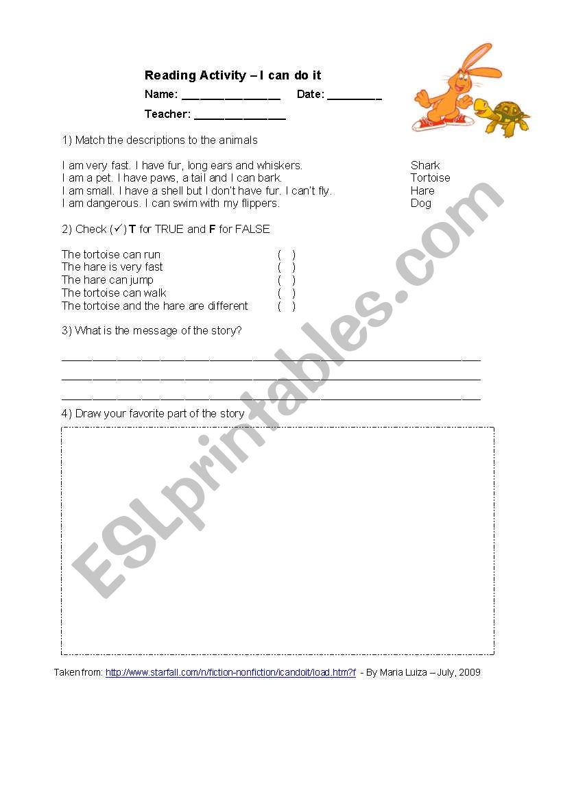 Reading comprehension - I can do it