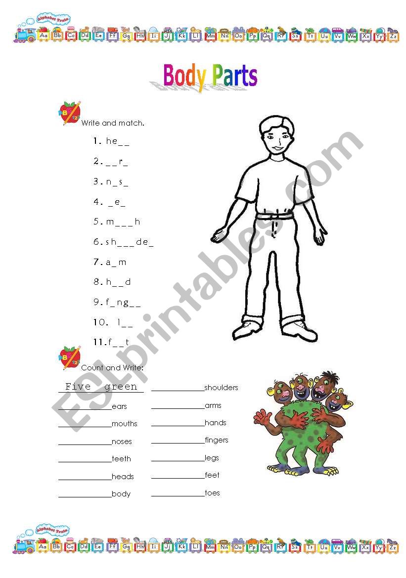 Body Parts worksheet