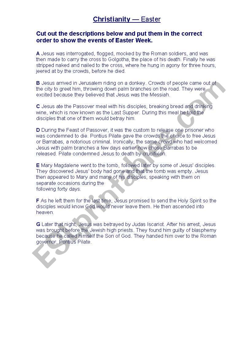 Easter Activity worksheet