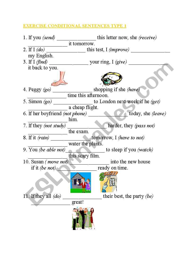 Conditionals type 1,2,3 worksheet