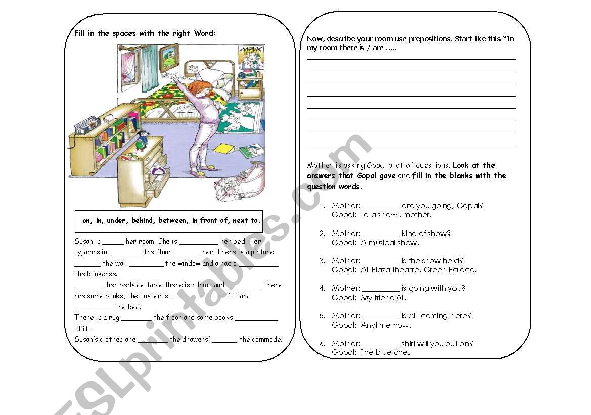 prepositions worksheet