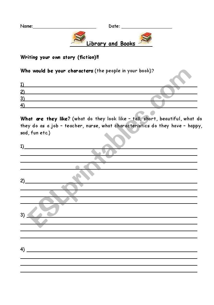 Write a Short Story worksheet