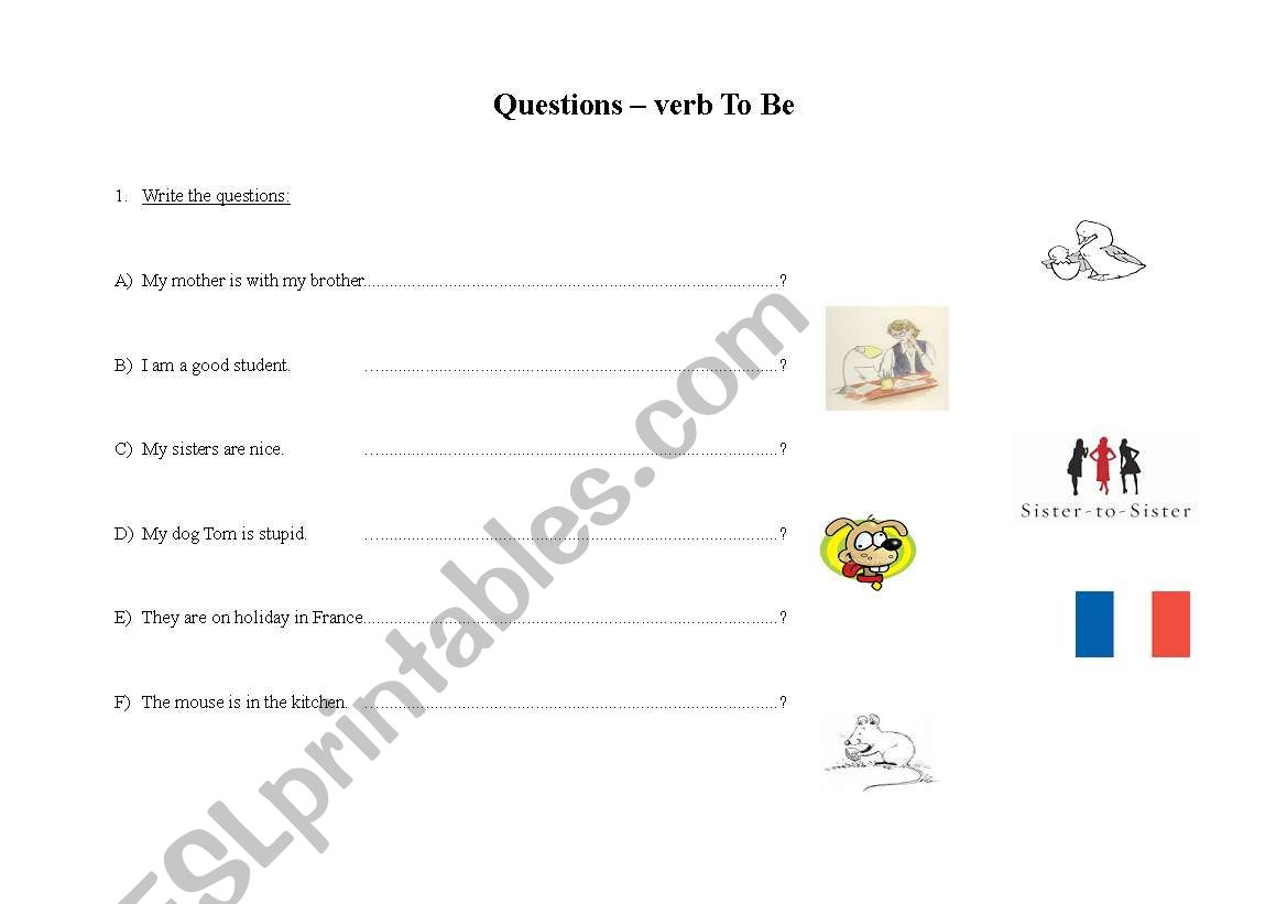 Questions verb To Be worksheet