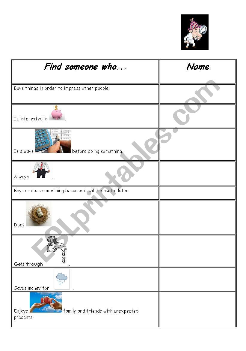 Find someone who... worksheet