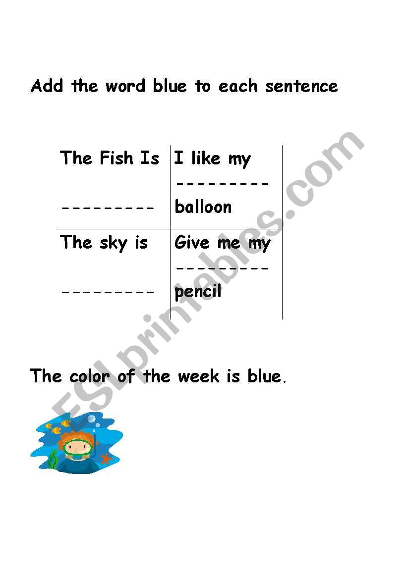 The blue worksheet
