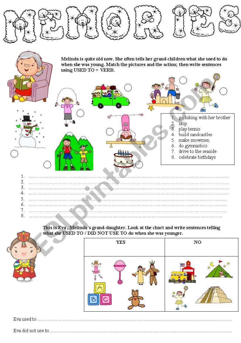 MEMORIES worksheet