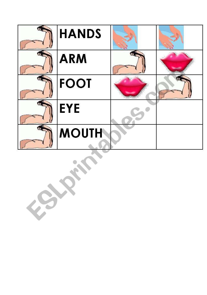 Body Part Domino - Cards (second page)