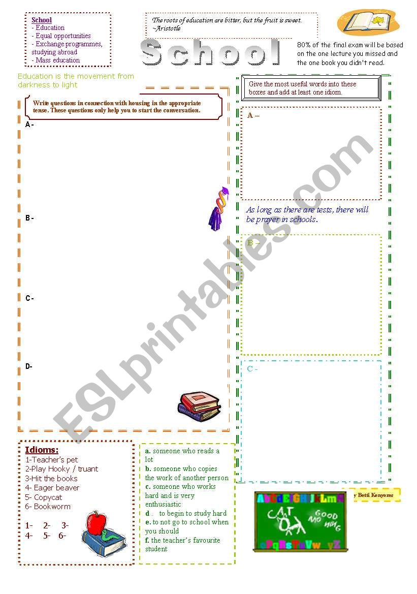 Question collector - School worksheet