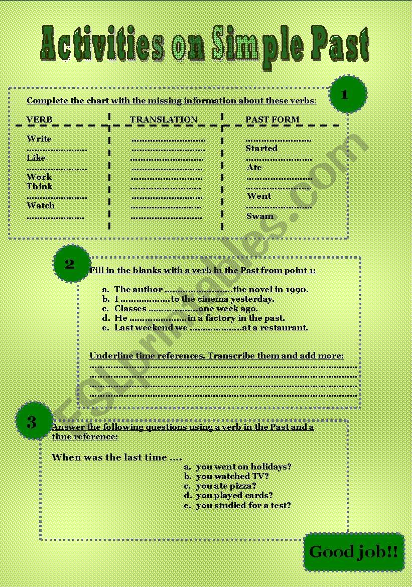 Christmas Past Simple Worksheet