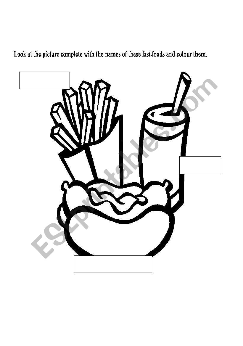 Foods worksheet