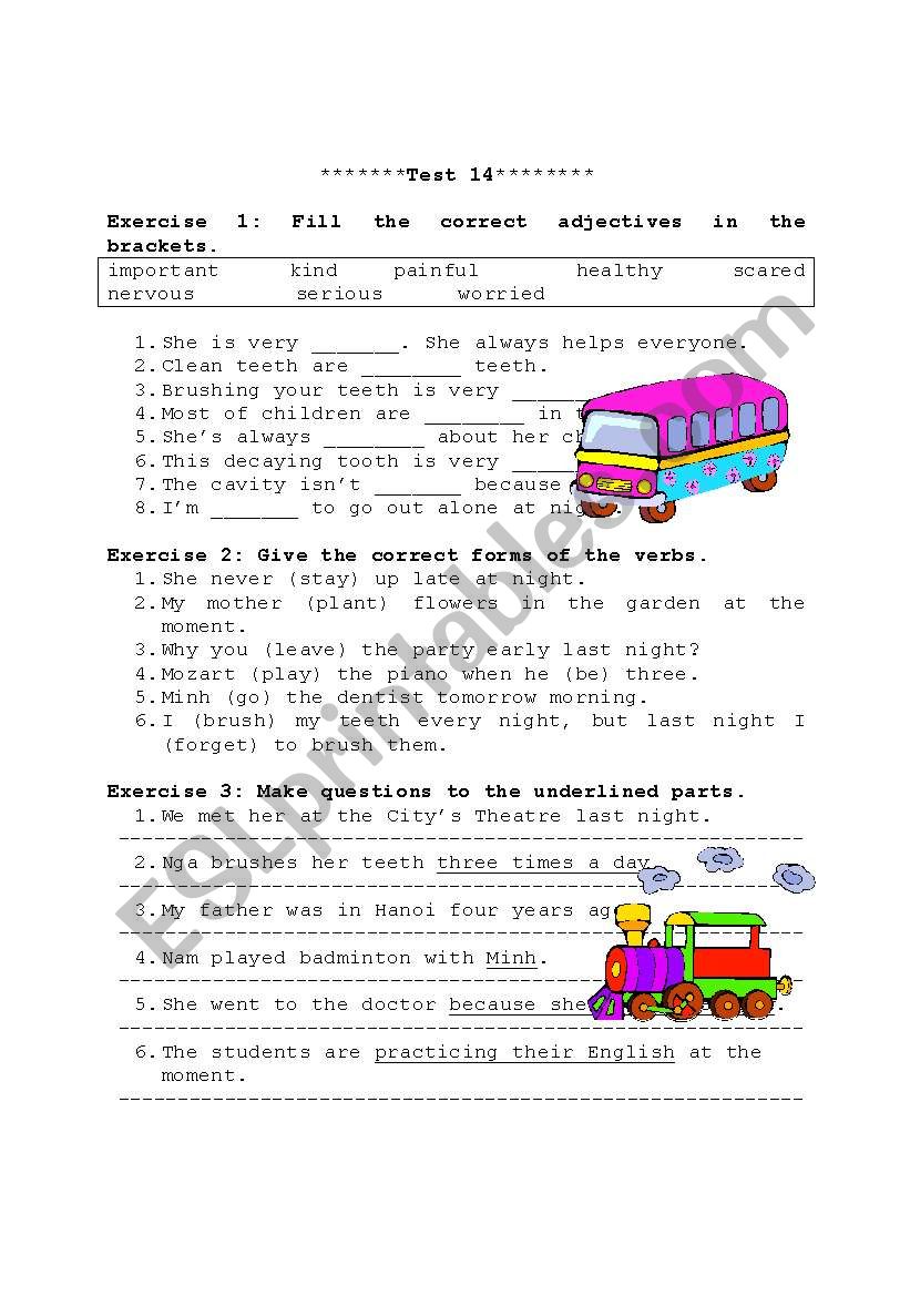 grammar revision worksheet