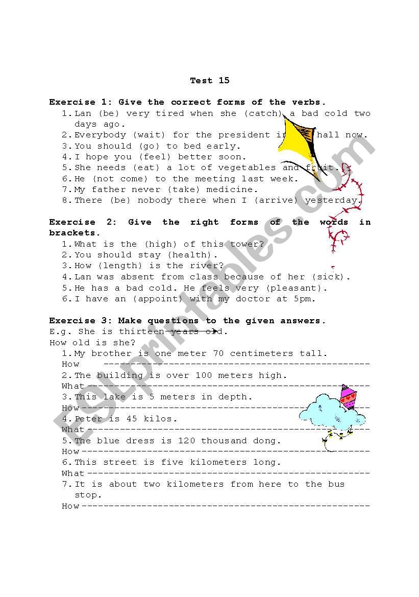 grammar revision worksheet