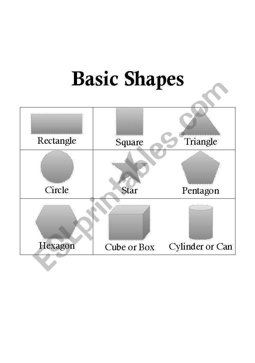 Basic Shapes worksheet
