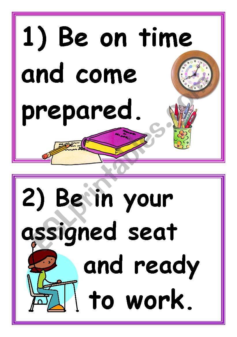 Classroom rules worksheet