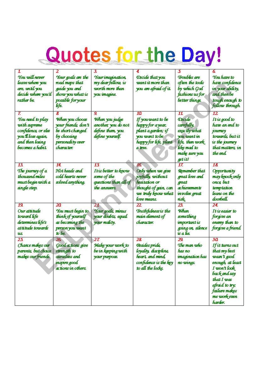 quotes worksheet