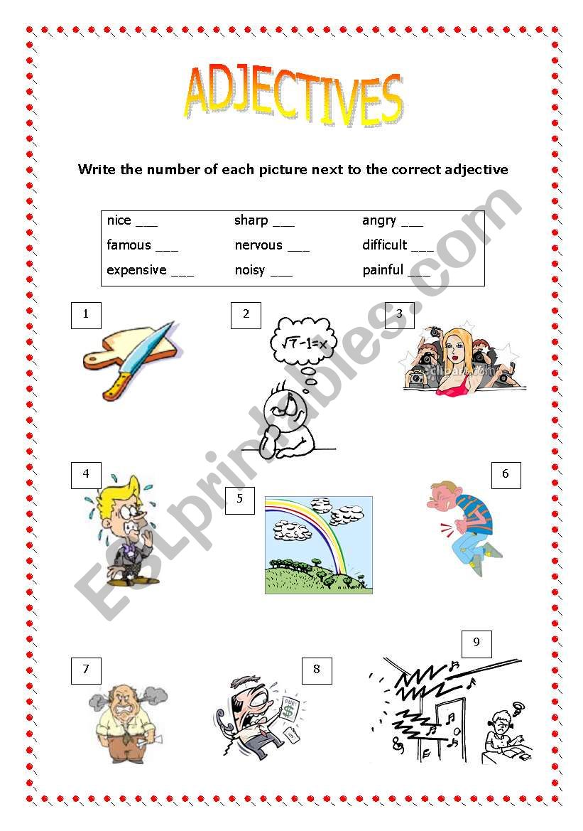 adjectives worksheet