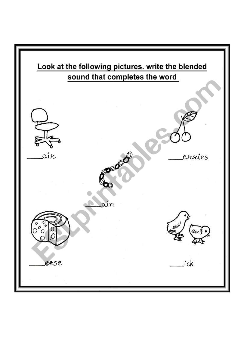 Blended sounds worksheet