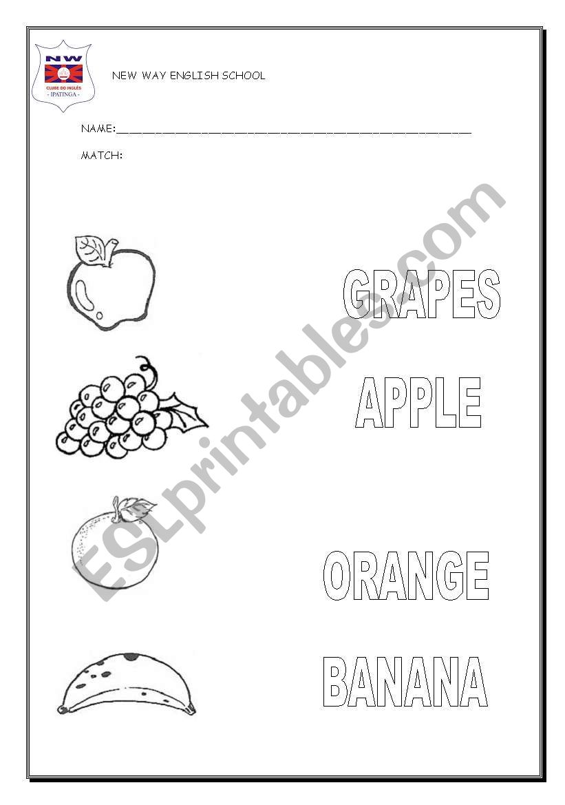 fruits exercises worksheet