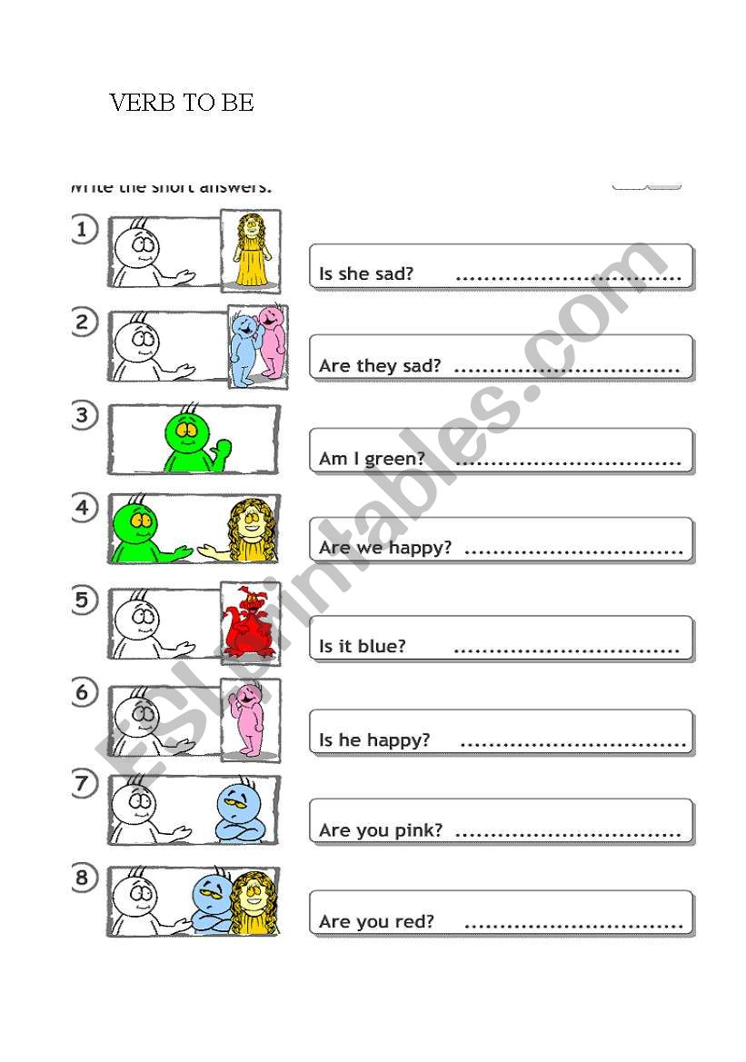 VERB TO BE worksheet