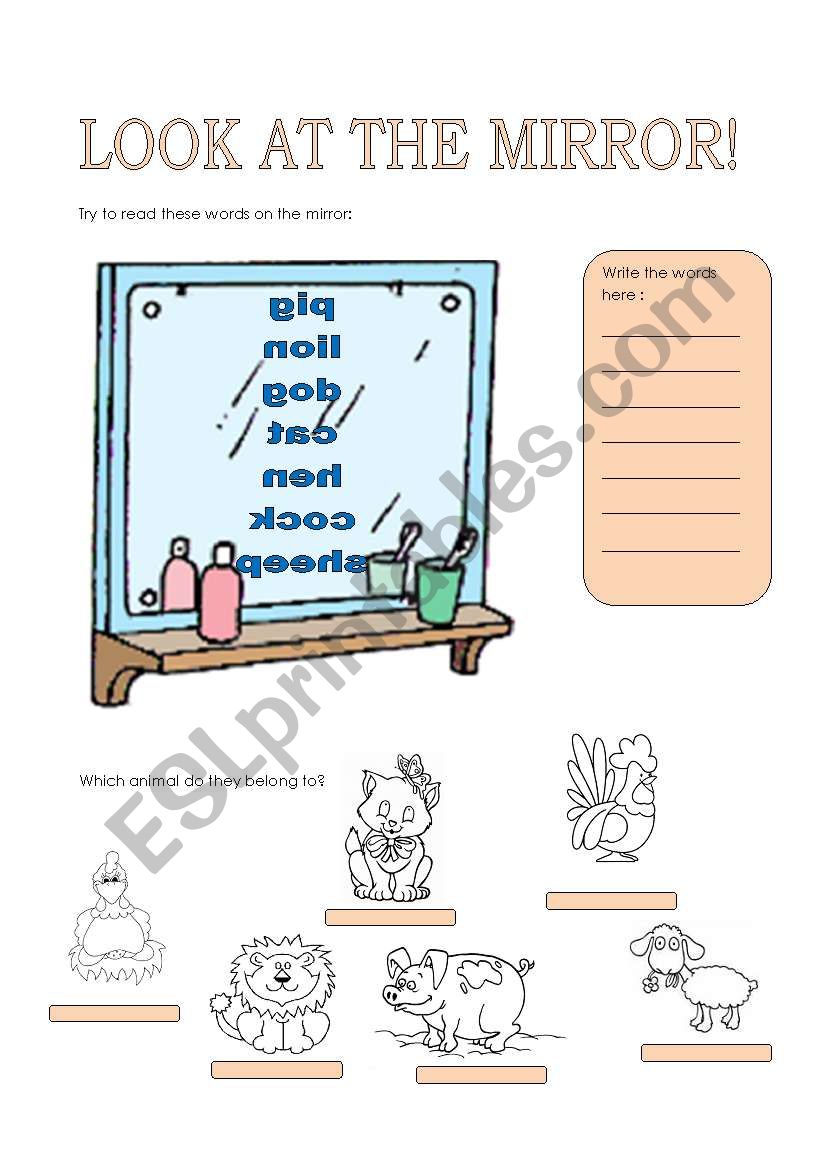 look at the mirror worksheet