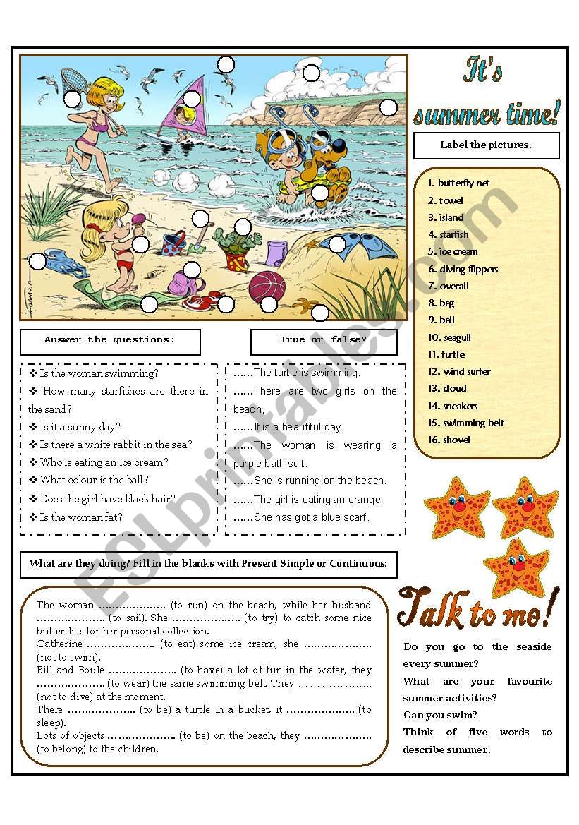 ITS SUMMER TIME! worksheet