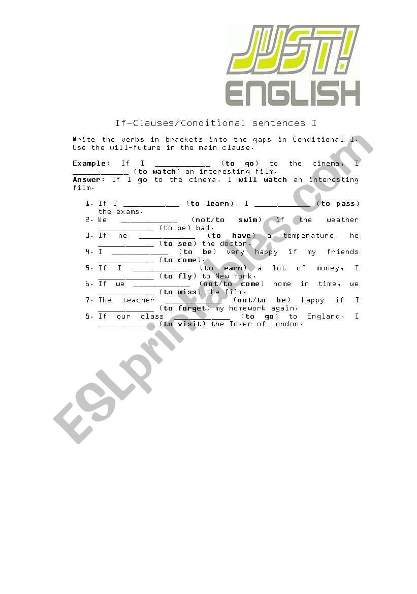 Conditional Practice worksheet
