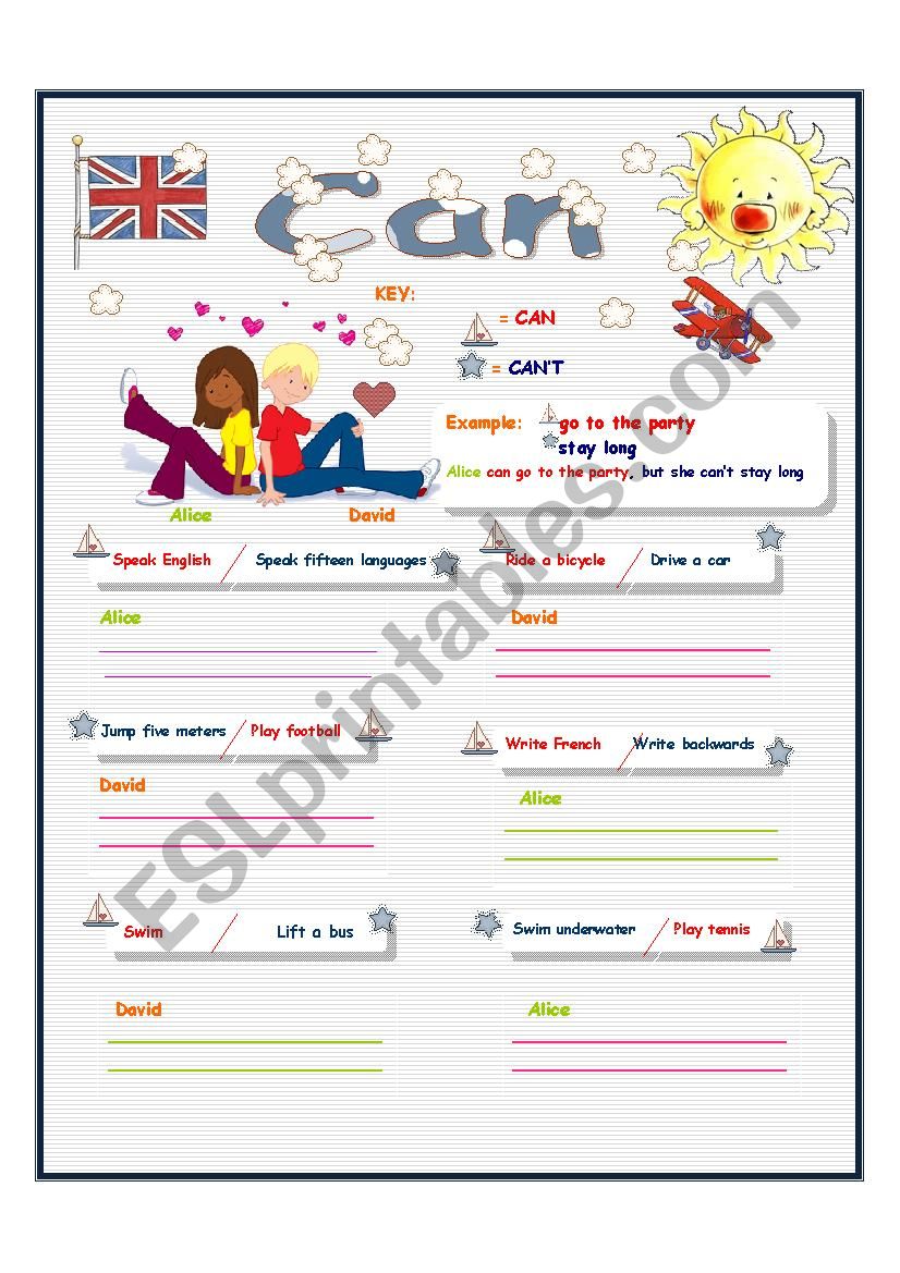 CAN  (ABILITY) worksheet