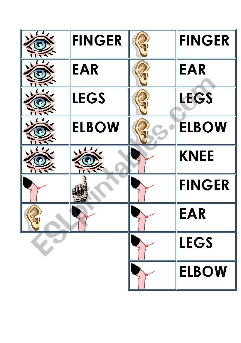 Body Part Domino - Cards (Fourth page)