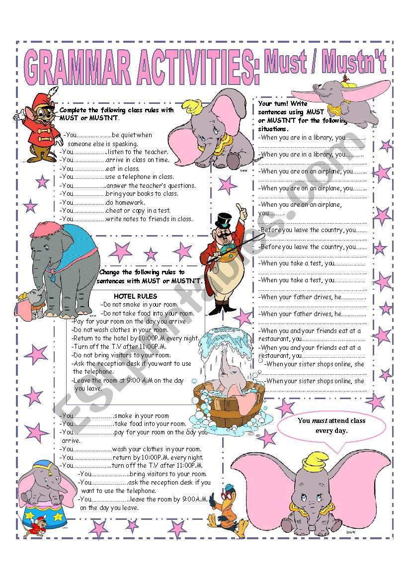 MUST - MUSTNÂ´T  worksheet
