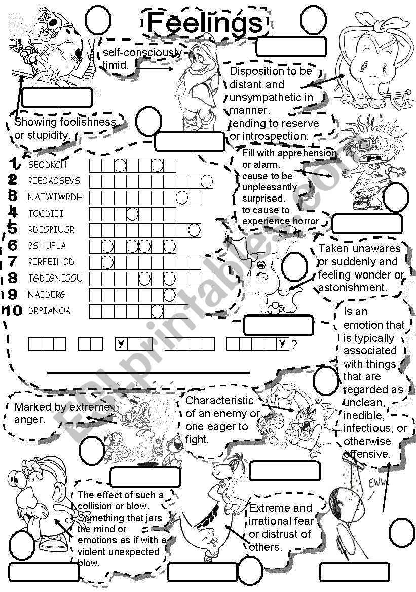 FEELINGS #1 PUZZLE and MATCH  worksheet