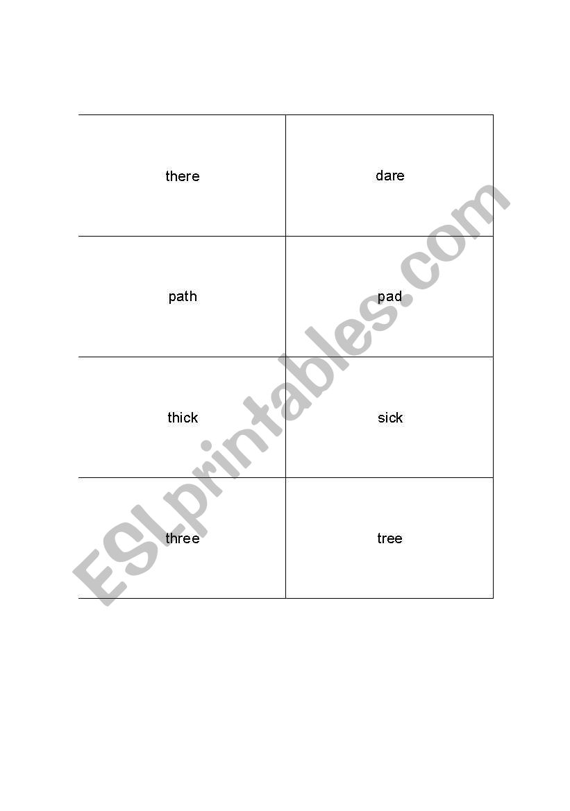 Minimal Pair Memory Game_th/d/t/s/z