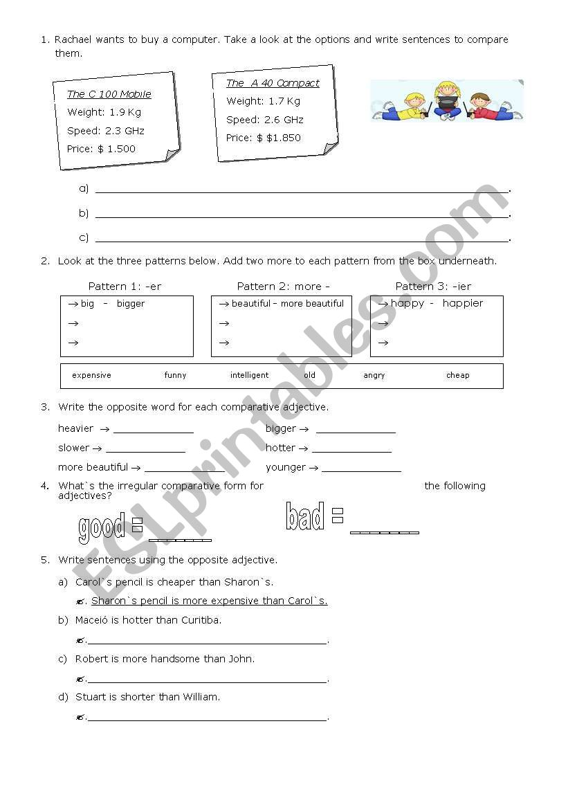 Comparative worksheet