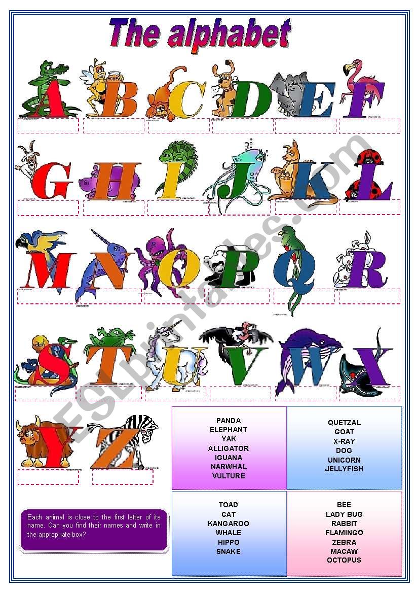 The Alphabet with activities (fully editable)