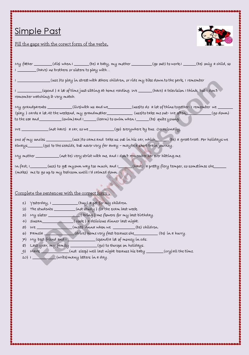 Simple Past worksheet