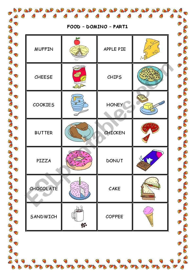 FOOD DOMINO - PART 1 worksheet