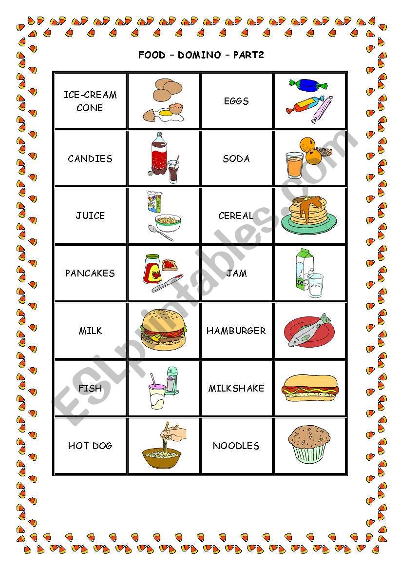 FOOD DOMINO - PART 2 worksheet