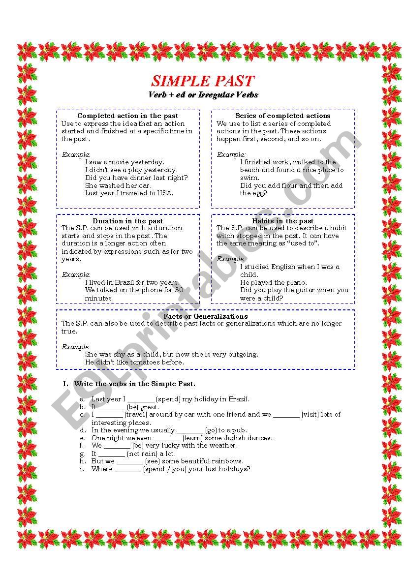 Simple Past - Leson & Exercises