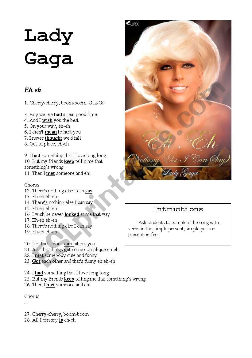 Music Activity Lady Gaga Eh eh
