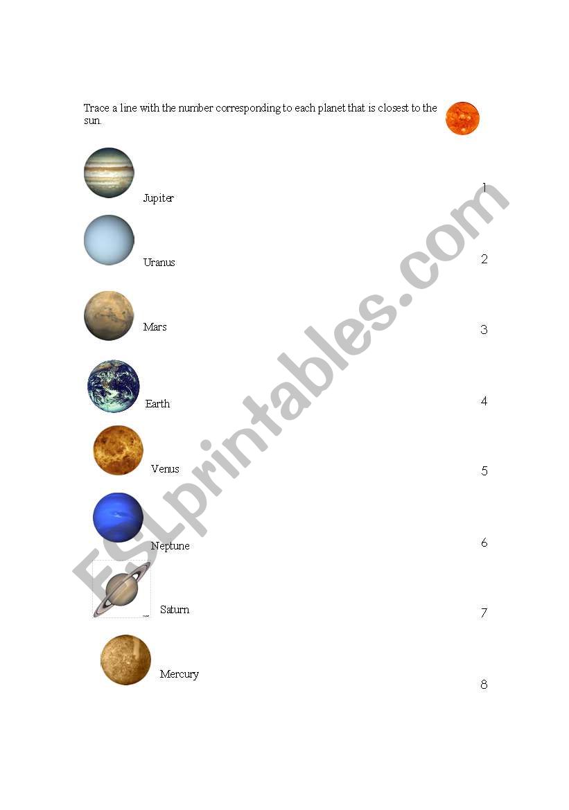 the planets worksheet