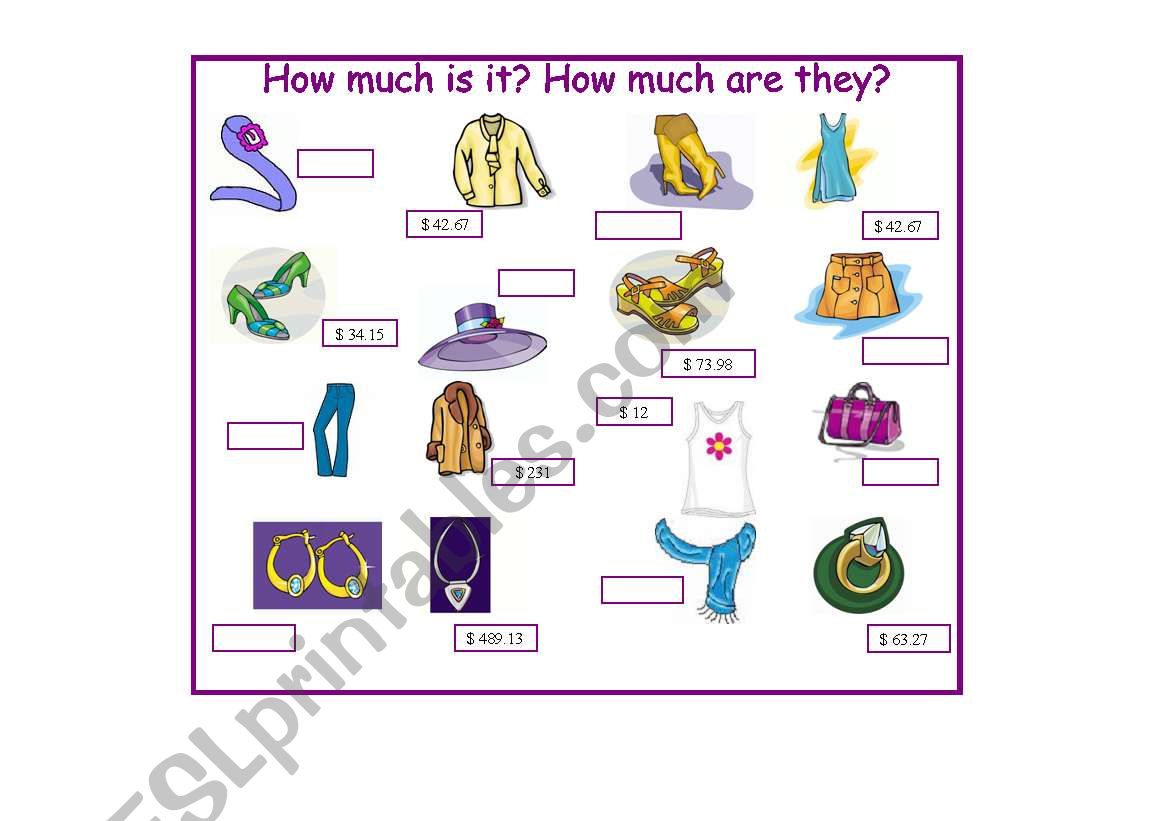 How much (Student A) - Female Clothes