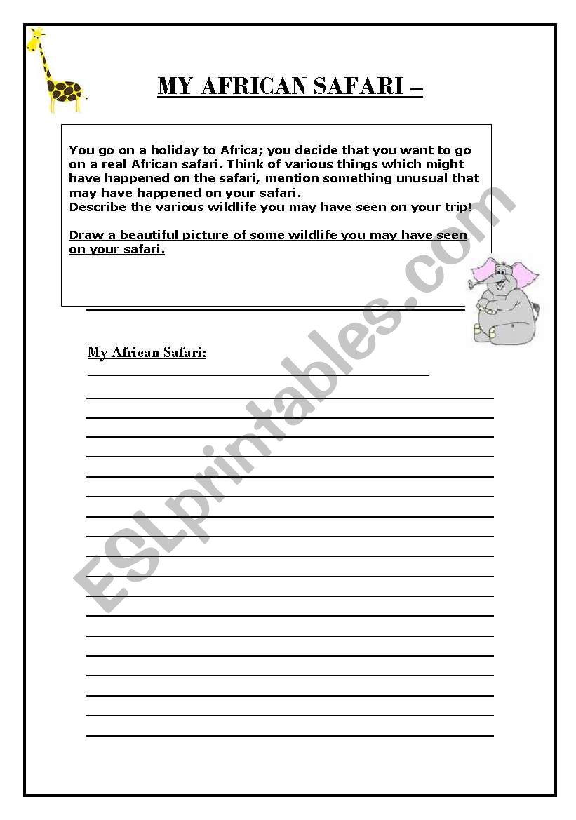 My African Safari worksheet