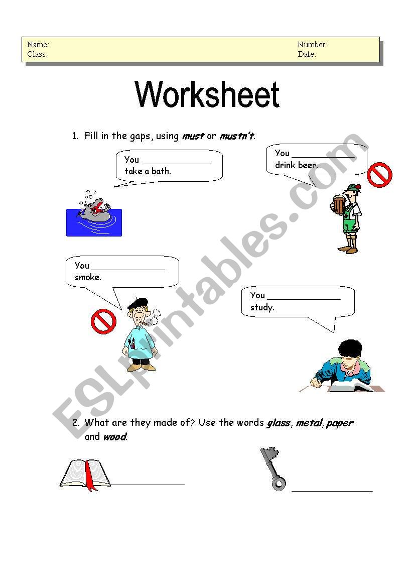 revison work worksheet