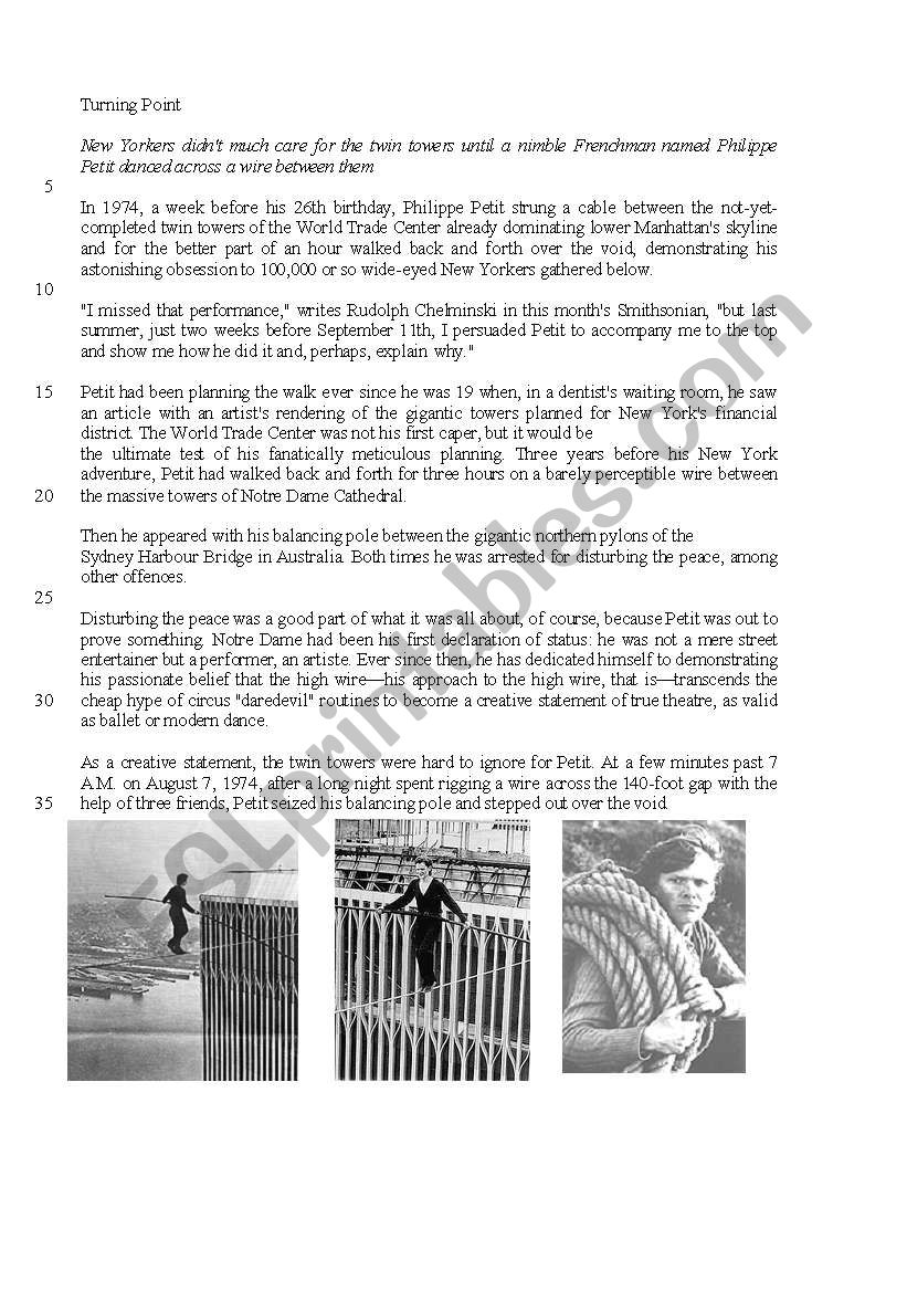 Reading Comprehension worksheet