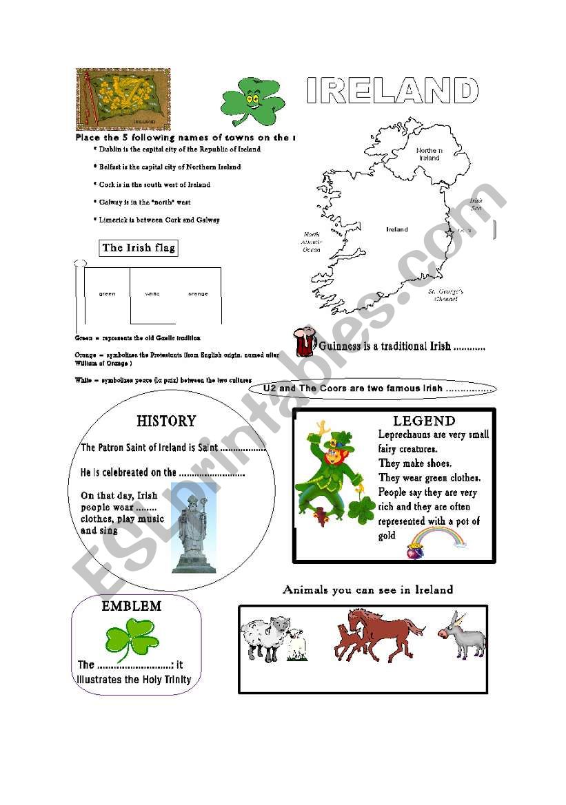 facts about ireland worksheet