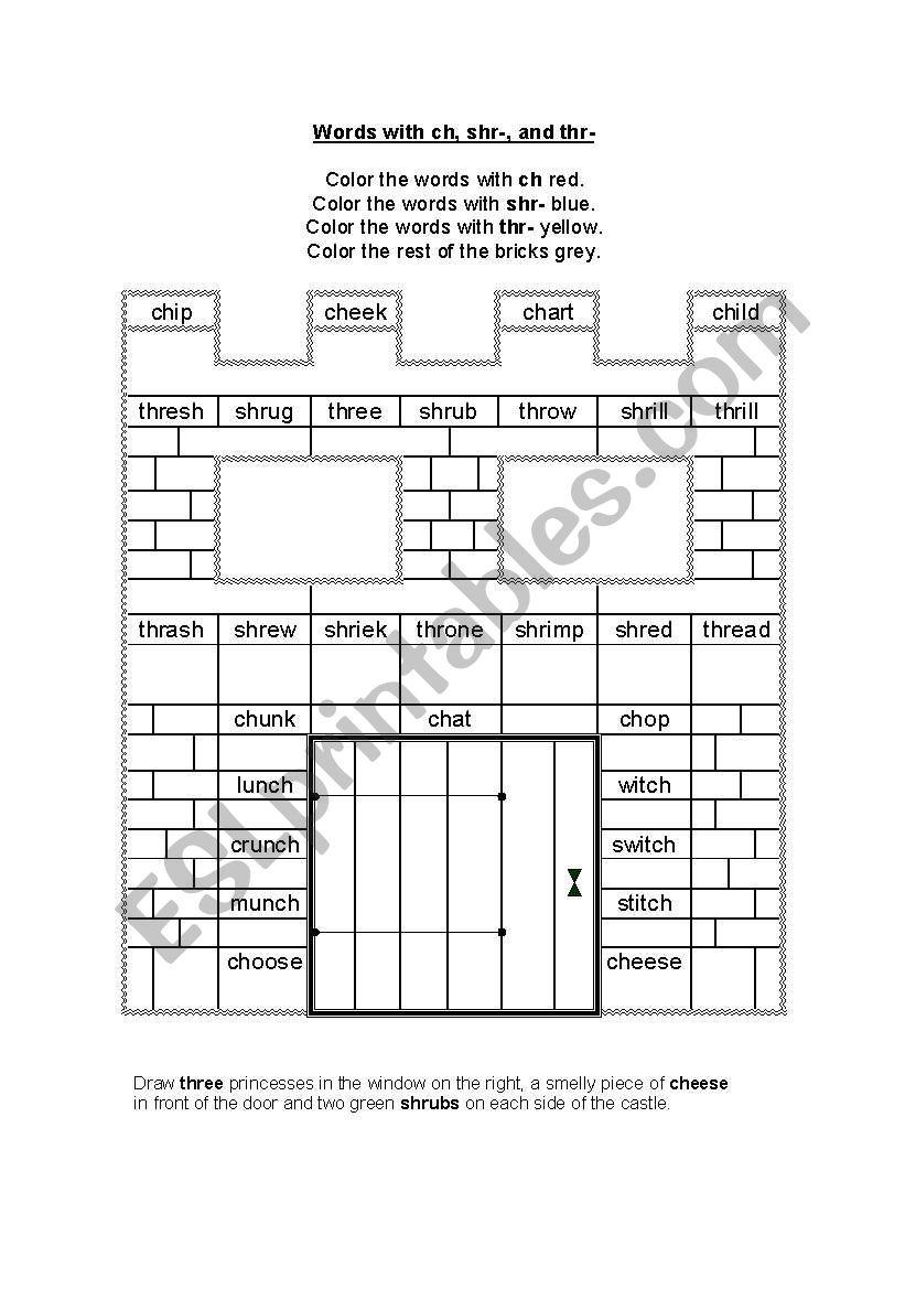 Words with ch, shr-, and thr- 