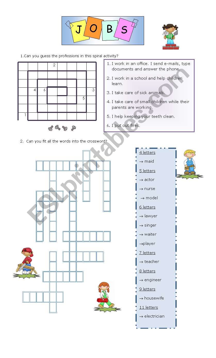 Jobs worksheet