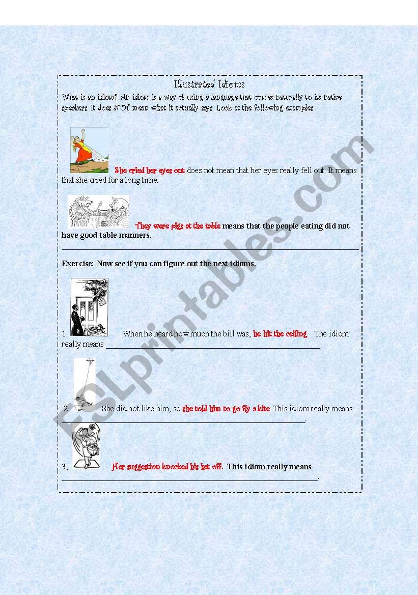 Illustrated Idioms worksheet