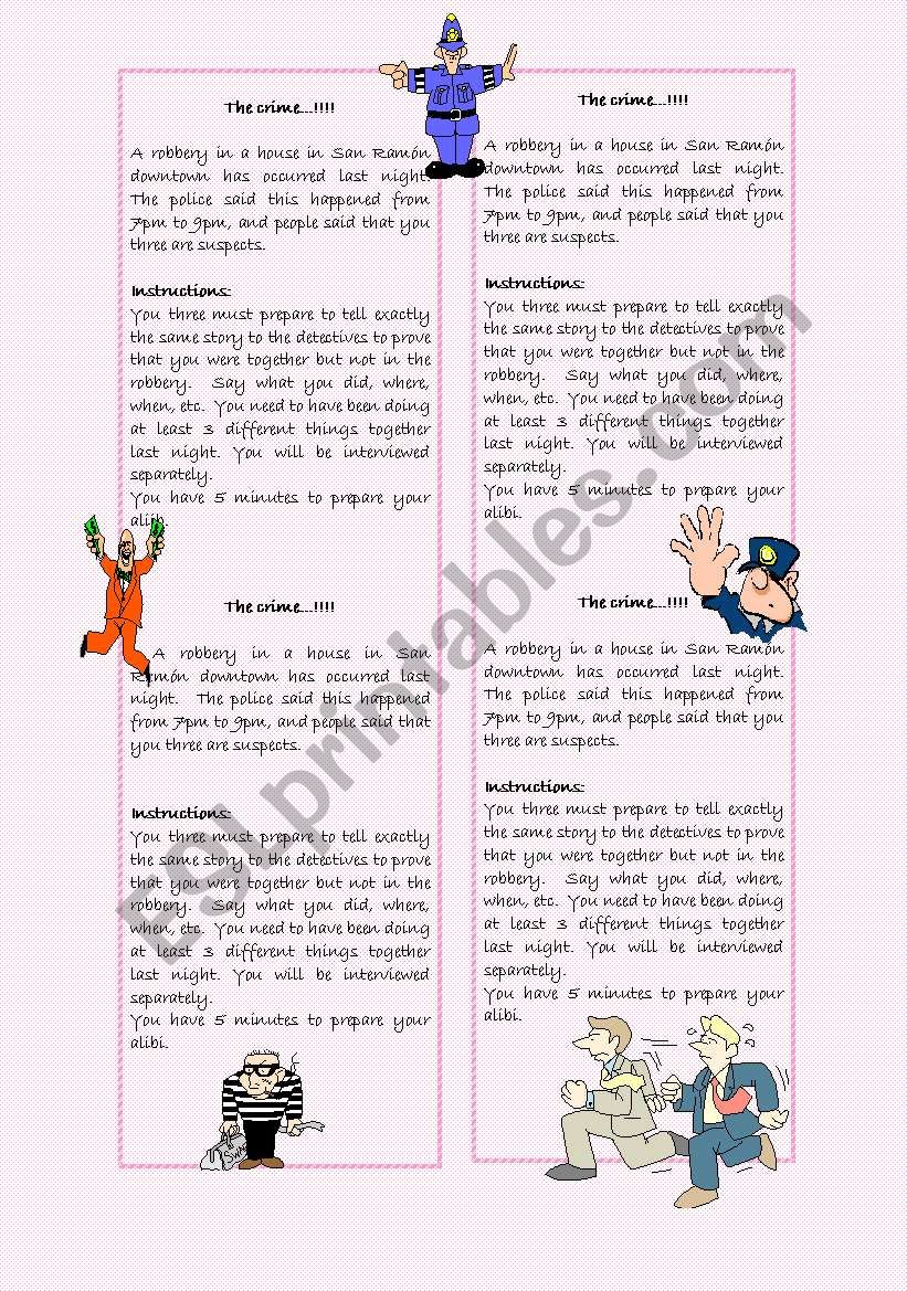 The Crime Detectives worksheet